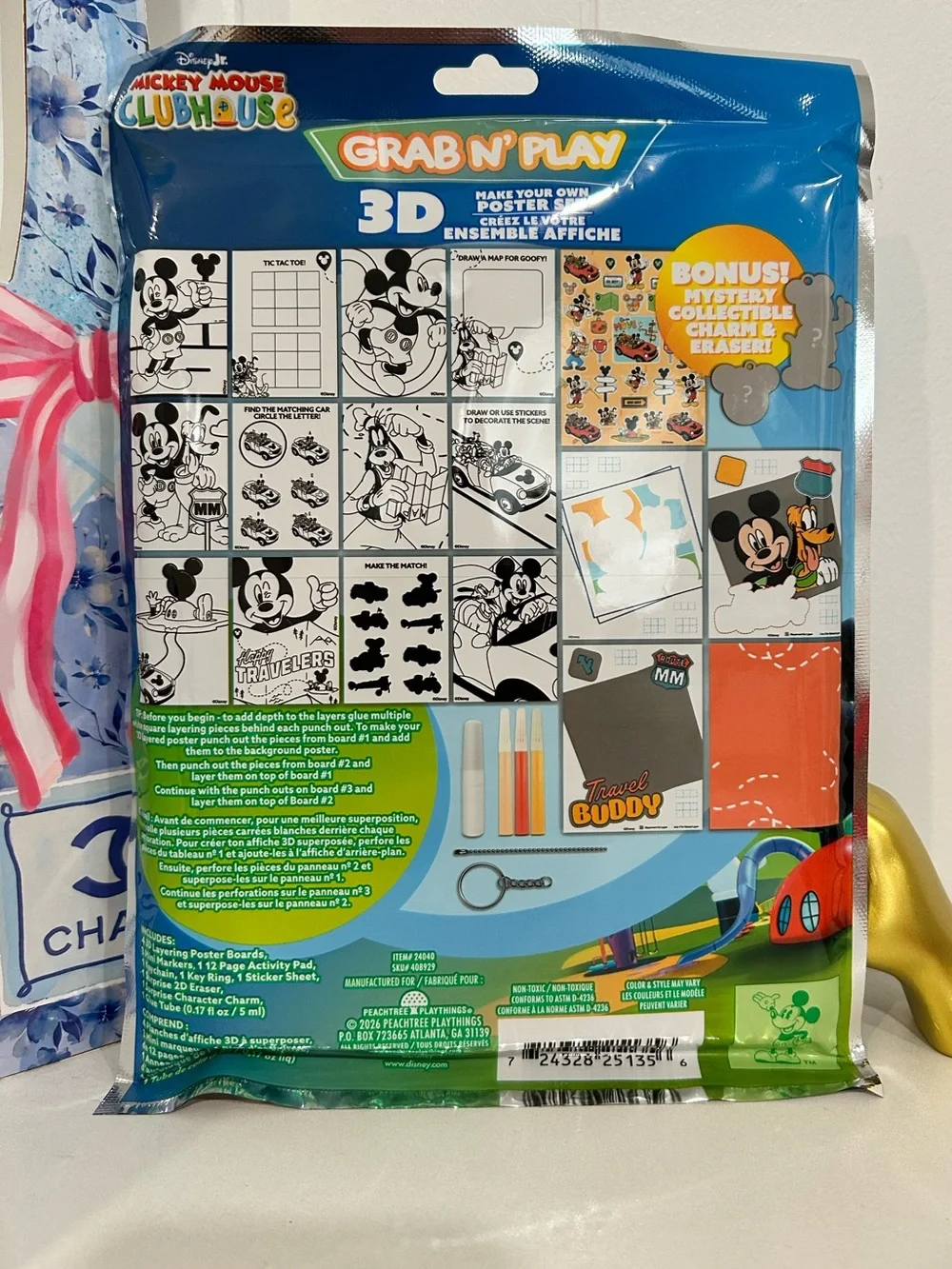 Disney Grab N' Play Kids Activity Packs - Blue, Green, Yellow, Pink